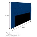 Ver imagem 3 de Cabeceira Estofada Bianca 160cm para Cama Box Queen Size com Botões Strass Cristais Suede Azul Marin