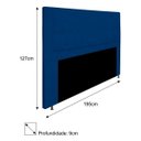 Ver imagem 3 de Cabeceira Estofada Bianca 195cm para Cama Box King Size Quarto Corino Azul Marinho - ADJ Decor
