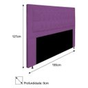 Ver imagem 3 de Cabeceira Estofada Bianca 195cm para Cama Box King Size Quarto Corino Roxo - ADJ Decor