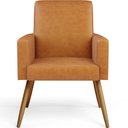 Ver imagem 3 de Kit 03 Poltronas Decorativa para Sala de Estar Maria W01 Pés Palito Couríssimo Whisky - Lyam Decor