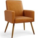 Ver imagem 5 de Kit 03 Poltronas Decorativa para Sala de Estar Maria W01 Pés Palito Couríssimo Whisky - Lyam Decor