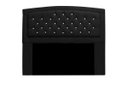 Ver imagem 1 de Cabeceira Estofada Geovana 195cm para Cama Box King Size com Botões Strass Cristais Corino Preto - a