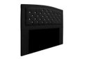 Ver imagem 2 de Cabeceira Estofada Geovana 195cm para Cama Box King Size com Botões Strass Cristais Corino Preto - a