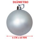 Ver imagem 4 de Kit 24 Bolas Natal Prata Enfeite Natalino Árvore Natal 60mm