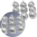 Ver imagem 1 de Kit 24 Bolas Natal Prata Enfeite Natalino Árvore Natal 60mm