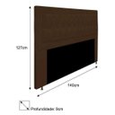 Ver imagem 3 de Cabeceira Estofada Bianca 140cm para Cama Box Casal Quarto Corino Marrom - ADJ Decor