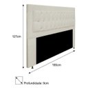 Ver imagem 3 de Cabeceira Estofada Bianca 195cm para Cama Box King Size com Botões Strass Cristais Corino Bege - Adj