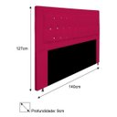 Ver imagem 3 de Cabeceira Estofada Bianca 140cm para Cama Box Casal com Botões Strass Cristais Corino Rosa Pink - Ad