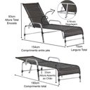 Ver imagem 3 de Kit Jogo de 4 Cadeiras e Mesa Floripa em Alumínio com 2 Espreguiçadeiras Roma Regulável e Trama Orig