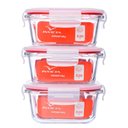 Ver imagem 2 de Kit com 3 Potes de Vidro Hermético 520ml Quadrado Invicta