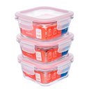 Ver imagem 1 de Kit com 3 Potes de Vidro Hermético 520ml Quadrado Invicta