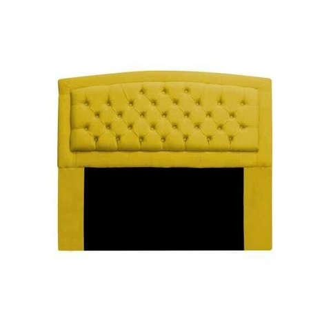 Cabeceira Estofada Geovana 195cm para Cama Box King Size Quarto Corino Amarelo - ADJ Decor