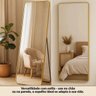 Espelho Retangular Corpo Inteiro C/ Moldura 170 X 70 Grande:dourado - 1