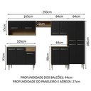 Ver imagem 4 de Armário de Cozinha Completa 293cm com Pia Rustic/Preto Emilly Madesa 09
