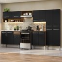 Ver imagem 1 de Armário de Cozinha Completa 293cm com Pia Rustic/Preto Emilly Madesa 09