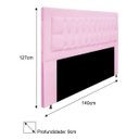 Ver imagem 3 de Cabeceira Estofada Bianca 140cm para Cama Box Casal Quarto Corino Rosa Bebê - ADJ Decor