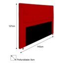 Ver imagem 3 de Cabeceira Estofada Bianca 140cm para Cama Box Casal Quarto Corino Vermelho - ADJ Decor