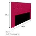 Ver imagem 3 de Cabeceira Estofada Bianca 195cm para Cama Box King Size com Botões Strass Cristais Corino Rosa Pink