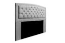 Ver imagem 2 de Cabeceira Estofada Geovana 195cm para Cama Box King Size Quarto Corino Cinza - ADJ Decor