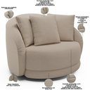 Ver imagem 4 de Poltrona Decorativa para Sala de Estar Base Giratória Witta M03 Linho Cru - Lyam Decor