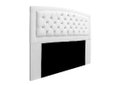 Ver imagem 2 de Cabeceira Estofada Geovana 195cm para Cama Box King Size com Botões Strass Cristais Corino Branco Ne