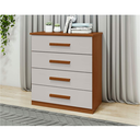 Ver imagem 1 de Comoda Baiao 4 Gavetas Amendoa Clean/off White