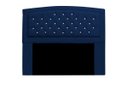 Ver imagem 1 de Cabeceira Estofada Geovana 140cm para Cama Box Casal com Botões Strass Cristais Corino Azul Marinho