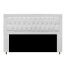 Ver imagem 1 de Cabeceira Estofada Bianca 195cm para Cama Box King Size com Botões Strass Cristais Corino Branco Nev