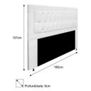 Ver imagem 3 de Cabeceira Estofada Bianca 195cm para Cama Box King Size com Botões Strass Cristais Corino Branco Nev