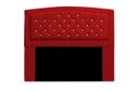 Ver imagem 1 de Cabeceira Estofada Geovana 195cm para Cama Box King Size com Botões Strass Cristais Corino Vermelho