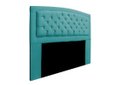 Ver imagem 2 de Cabeceira Estofada Geovana 140cm para Cama Box Casal com Botões Strass Cristais Suede Azul Turquesa