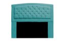 Ver imagem 1 de Cabeceira Estofada Geovana 140cm para Cama Box Casal com Botões Strass Cristais Suede Azul Turquesa