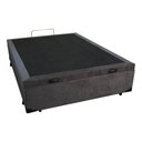Ver imagem 2 de Base Box Casal com Baú 1,38 X 1,88 Blindada & Reforçada Cor Cinza Suede