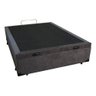 Base Box Casal com Baú 1,38 X 1,88 Blindada & Reforçada Cor Cinza Suede - 2