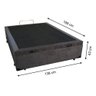 Base Box Casal com Baú 1,38 X 1,88 Blindada & Reforçada Cor Cinza Suede - 4