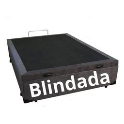 Base Box Casal com Baú 1,38 X 1,88 Blindada & Reforçada Cor Cinza Suede - 1