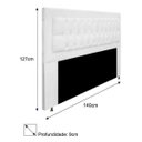 Ver imagem 3 de Cabeceira Estofada Bianca 140cm para Cama Box Casal Quarto Corino Branco Neve - ADJ Decor