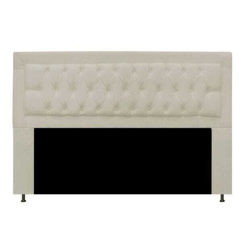 Cabeceira Estofada Bianca 140cm para Cama Box Casal Quarto Corino Bege - ADJ Decor