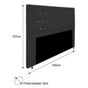 Ver imagem 3 de Cabeceira Estofada Bianca 140cm para Cama Box Casal com Botões Strass Cristais Corino Preto - Adj de
