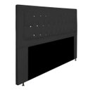 Ver imagem 2 de Cabeceira Estofada Bianca 140cm para Cama Box Casal com Botões Strass Cristais Corino Preto - Adj de