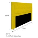Ver imagem 3 de Cabeceira Estofada Bianca 140cm para Cama Box Casal Quarto Corino Amarelo - ADJ Decor