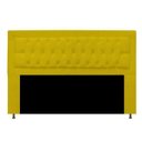 Ver imagem 1 de Cabeceira Estofada Bianca 140cm para Cama Box Casal Quarto Corino Amarelo - ADJ Decor