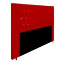 Ver imagem 2 de Cabeceira Estofada Bianca 195cm para Cama Box King Size com Botões Strass Cristais Corino Vermelho -