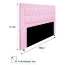 Ver imagem 3 de Cabeceira Estofada Bianca 195cm para Cama Box King Size com Botões Strass Cristais Corino Rosa Bebê