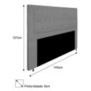Ver imagem 3 de Cabeceira Estofada Bianca 140cm para Cama Box Casal Quarto Suede Cinza - ADJ Decor