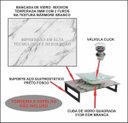 Ver imagem 5 de Gabinete de Vidro 50cm para Banheiro Chipre Mármore Branco Ek