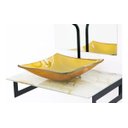 Ver imagem 2 de GABINETE DE VIDRO 50CM PARA BANHEIRO CHIPRE MÁRMORE BRANCO DOURADO EK