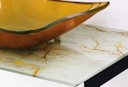 Ver imagem 3 de GABINETE DE VIDRO 50CM PARA BANHEIRO CHIPRE MÁRMORE BRANCO DOURADO EK