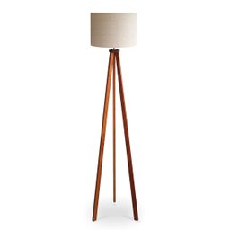 Luminária Abajur de Chão Tripé Niple com Cúpula de Tecido Linho - 1