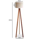 Ver imagem 2 de Luminária Abajur de Chão Tripé Niple com Cúpula de Tecido Linho